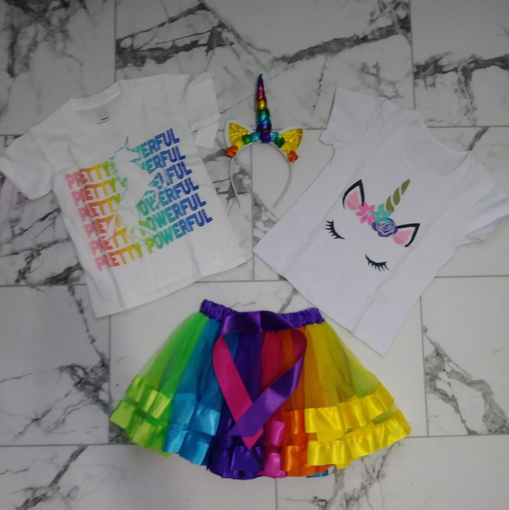 Brand New Rainbow Unicorn Tutu Set